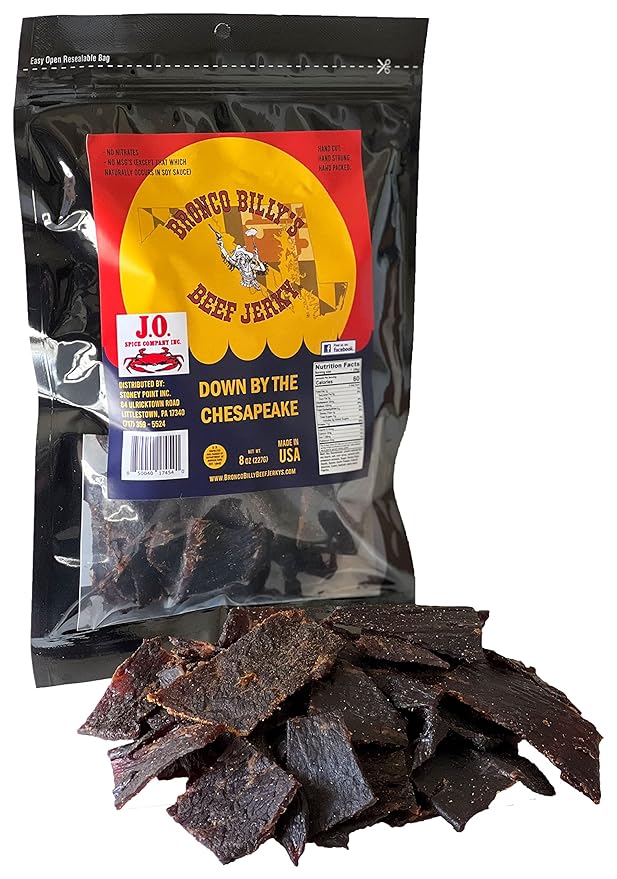 Bronco Billy's Beef Jerky Down By The Chesapeake Half Pound Resealable Bag