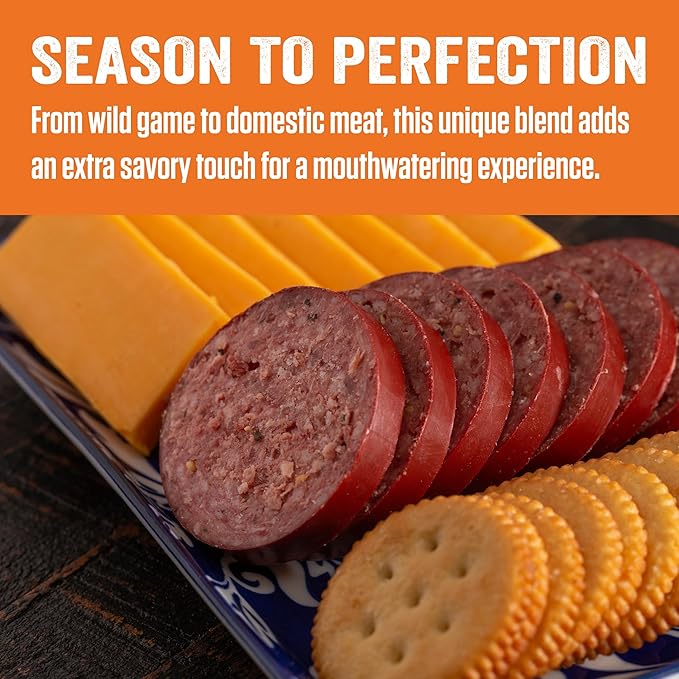 LEM Products Backwoods Trail Bologna Cured Sausage Seasoning Kit Ideal for Wild Game and Domestic Meat Seasons Up to 20 Pounds of Meat 15.2 Ounce Package with Pre-Measured Cure Packet Included