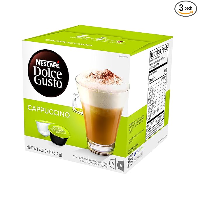 Nescafe Dolce Gusto Coffee Pods Cappuccino 16 capsules Pack of 3