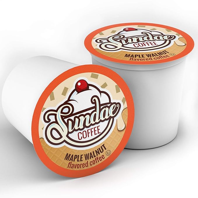 Sundae Ice Cream Flavored Coffee Pods Compatible with 2.0 Keurig K-Cup Brewer (Maple Walnut) 48 Count