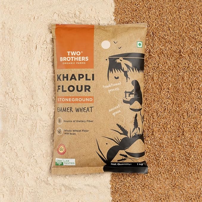 Two Brothers Organic Farms Khapli Atta (Emmer Long Wheat Flour) Stoneground - 10Kg