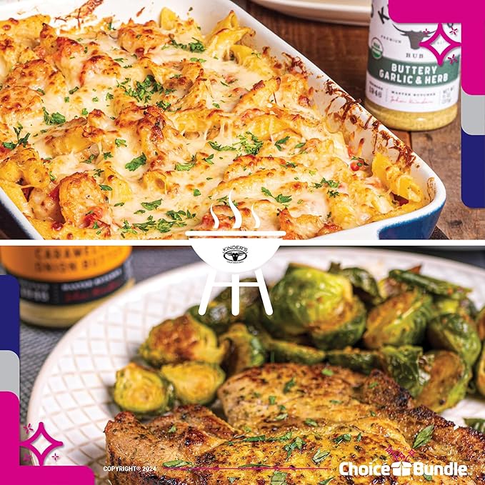 Kinders Buttery Garlic &amp Herb Buttery Poultry Buttery Steakhouse Lemon Butter Garlic Caramelized Onion Butter 5 pk Seasoning Rub Spice Set (27.3 oz) + BBQ Masters &amp Opener (7 Items)!