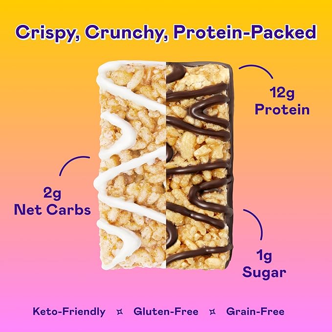 Magic Spoon Treats - 16 Gluten Free Protein Bars: 8 Chocolate Peanut Butter &amp 8 Marshmallow - High Protein Gluten Free Snack - Sugar &amp Grain Free Protein Cereal Bar - Low Carb &amp Keto Frien