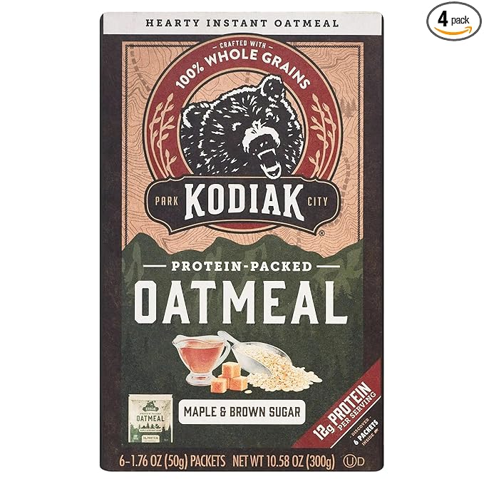 Generic Protein-Packed Maple Brown Sugar Instant Oatmeal 1.76 oz 6 Packets (Pack of 4)
