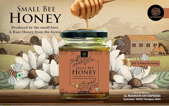 AL MASNOON Small Bee Honey 300g (Pack of 1)/ rare Honey from Forest 100% Pure Natural &amp Raw/Produced By Small bees