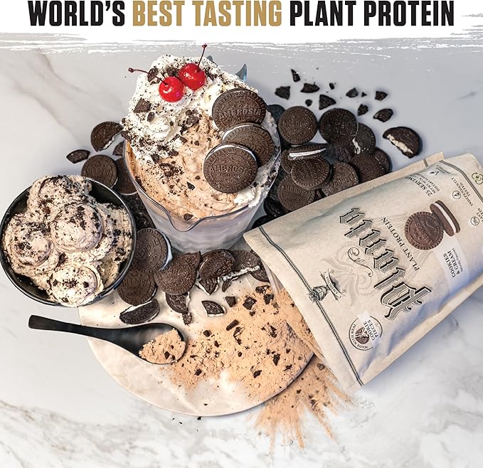 Ambrosia Planta - Plant-Based Protein Powder 20g | Dairy Free Vegan Protein Powder with BCAA Amino Acids | Keto-Friendly No Added Sugar | 25 Servings | Cookies Cream