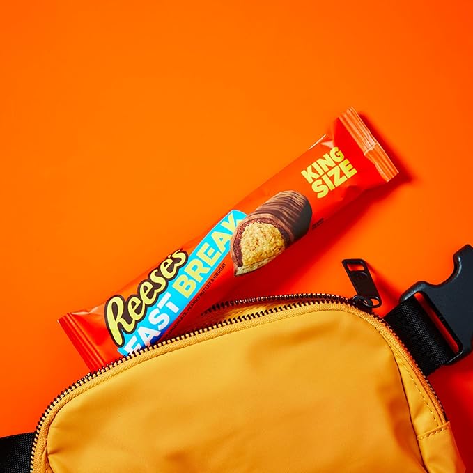 REESE'S FAST BREAK Chocolate Peanut Butter and Nougat King Size Candy Bars 3.5 oz (18 Count)