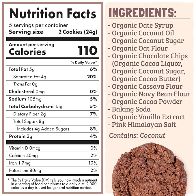 Skout Organic Double Chocolate Soft Baked Cookie (3 Pack) | Soft Baked Cookies | Plant-Based | Vegan | Gluten Dairy &amp Soy Free