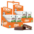 Moo Chocolates Organic Milk Chocolate Mini Bars with Rice Crisps 0.7oz 28 ct (Pack of 2) | USDA Organic Non-GMO | 100 Calorie Snacks for On-the-Go Lunchboxes Office
