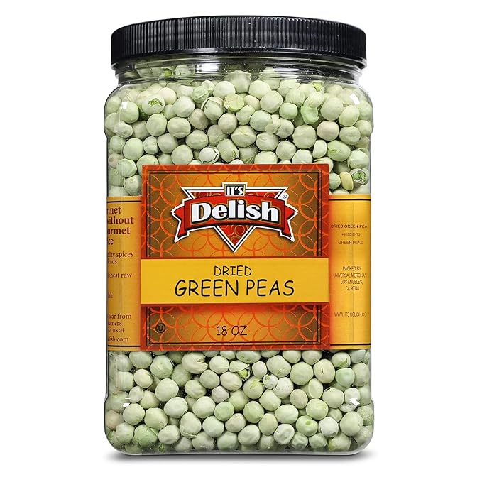 Gourmet Freeze Dried Peas by It’s Delish 18 Oz Jumbo Container Jar | Vegan and Kosher Dried Vegetables with Long Shelf Life for Convenient Meals and Cooking