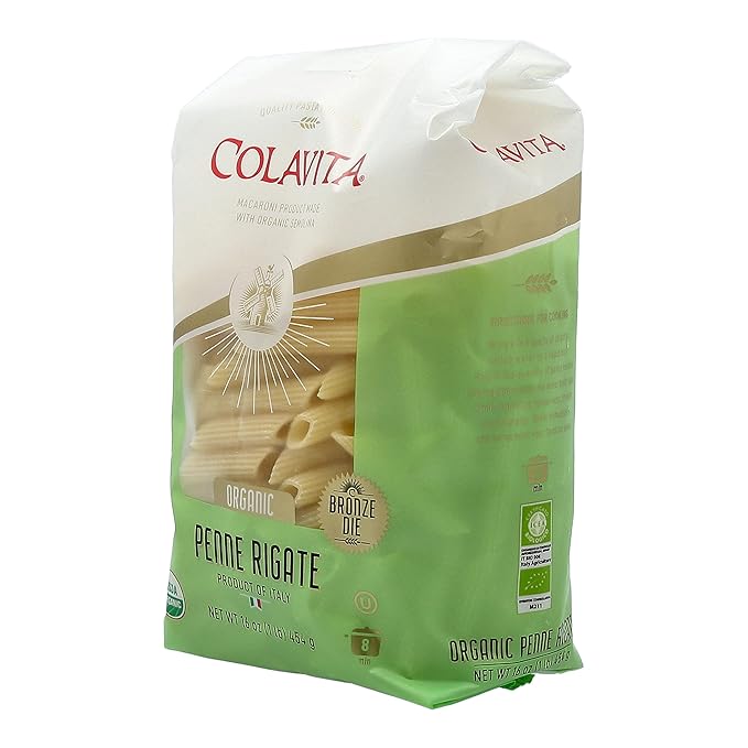 Colavita Pasta - Organic Penne Rigate 1 Pound - Pack of 20