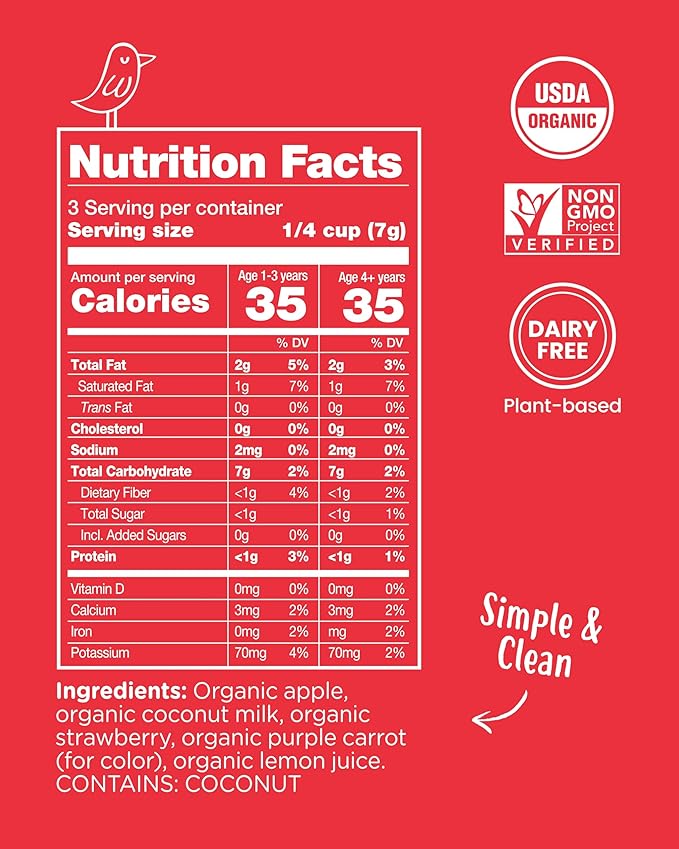 Amara Organic Fruit Bites Sweet Strawberry - No Added Sugar Dairy-Free Nut-Free Organic Fruit Snacks Made with Organic Whole Foods Allergy-Friendly Healthy Fruit Snacks for Kids - 21g 6PK