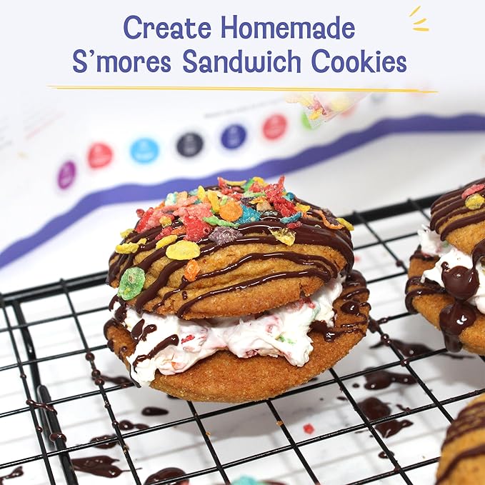 Baketivity x Duff Goldman S’mores Sandwich Cookies Kit Kids Baking Set Cooking Kits for Kids with Premeasured Ingredients Decorating Supplies STEM Activities - Baking Sets for Girls Boys Ages 6-12