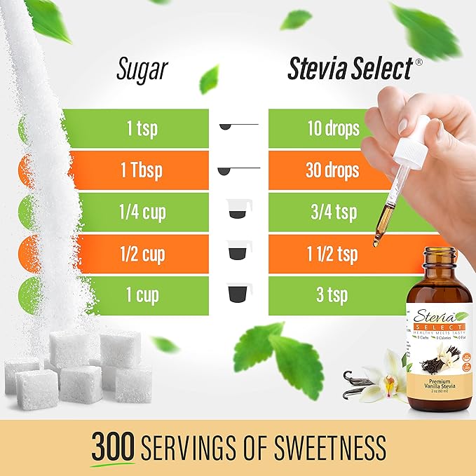 Stevia Drops Butterscotch English Toffee &amp 2 Vanilla Stevia Select Keto Sugar-Free Stevia Flavors Bundle (4) Pack