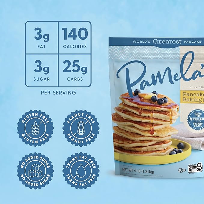 Pamela's Products Gluten Free Baking and Pancake Mix 4-Pound Bags (Pack of 3)