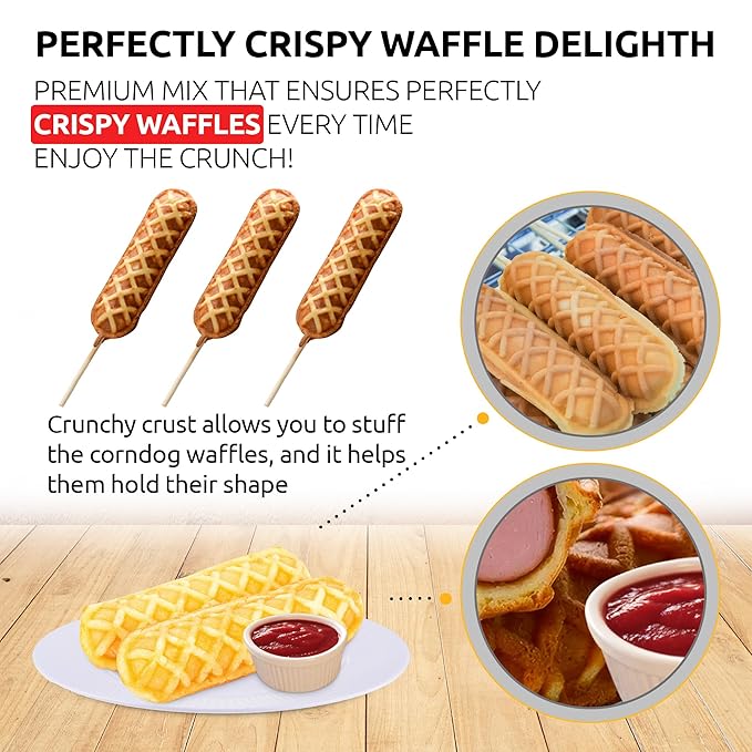 OldSoul Professional Corndog Waffle Mix | GLUTEN FREE &amp VEGAN | Original Flavour | 5 Lbs | 140 Waffles (5 Lbs Gluten Free &amp Vegan)