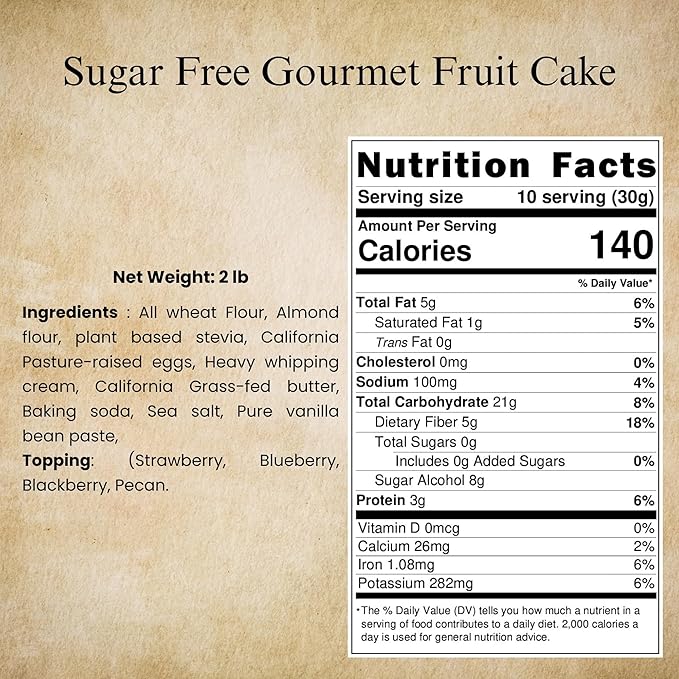 ANDY ANAND CHOCOLATIER Keto-Friendly Gourmet Fruit Cake 9 - Sugar-Free Delicious &amp Decadent Perfect for Diabetics &amp Dessert Lovers (2 lbs)