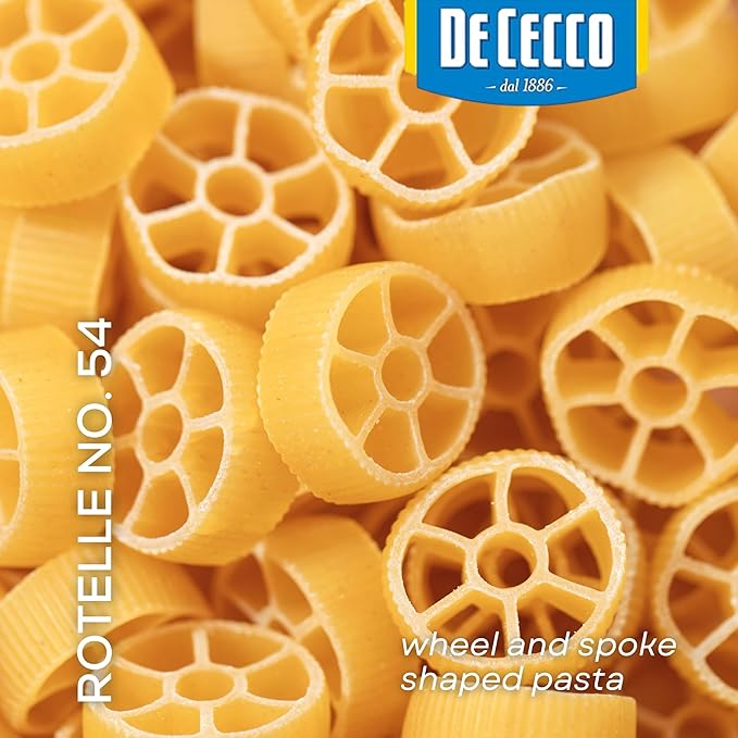 De Cecco Rotelle No. 54 Pasta 16 Oz (Pack of 5) Authentic Slow Dried Made with Durum Wheat Versatile Pasta for Sauces &amp Recipes Made in Italy