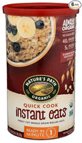 Nature's Path Organic Quick Cook Instant Oats Cereal 5g Protein USDA Certified Organic Non-GMO 18 Oz (Pack of 6)