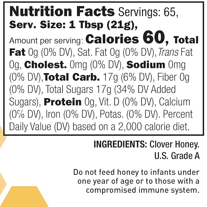 Glorybee White Clover Honey US Grade A Honey 48 oz