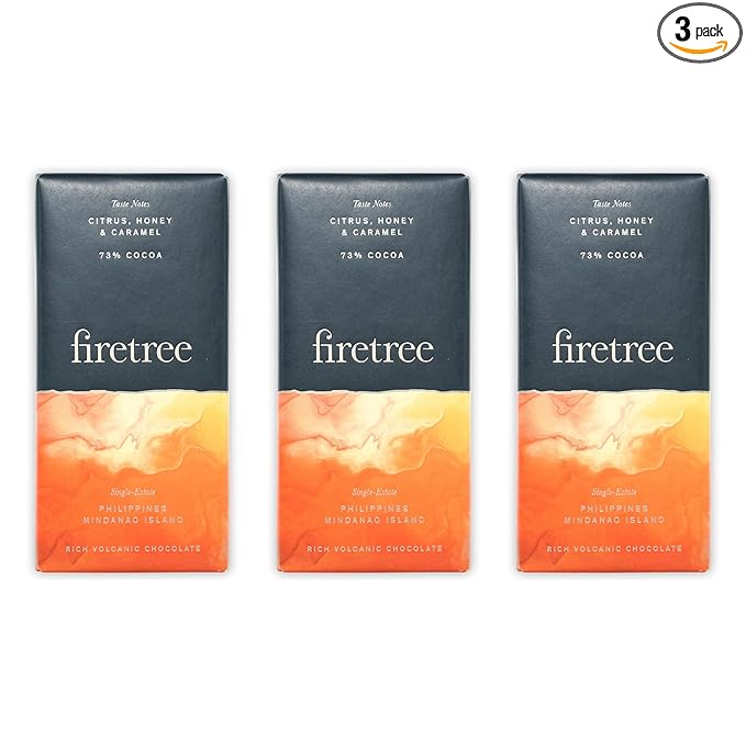 Firetree Philippines Mindanao Island 73% | Vegan Soy Free Nut Free | 2.3oz Bars 3-Pack
