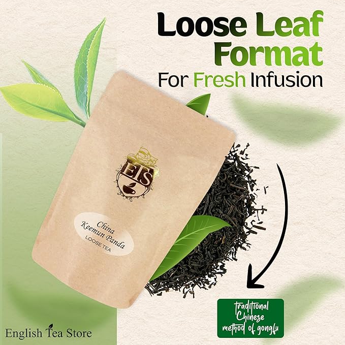 English Tea Store China Loose Leaf Tea Keemun Panada - 16oz Bulk Bag | Smooth Winey Flavor with Fruity Notes | Traditional Chinese Congou Tea | Bold and Aromatic | English Tea Store Blend