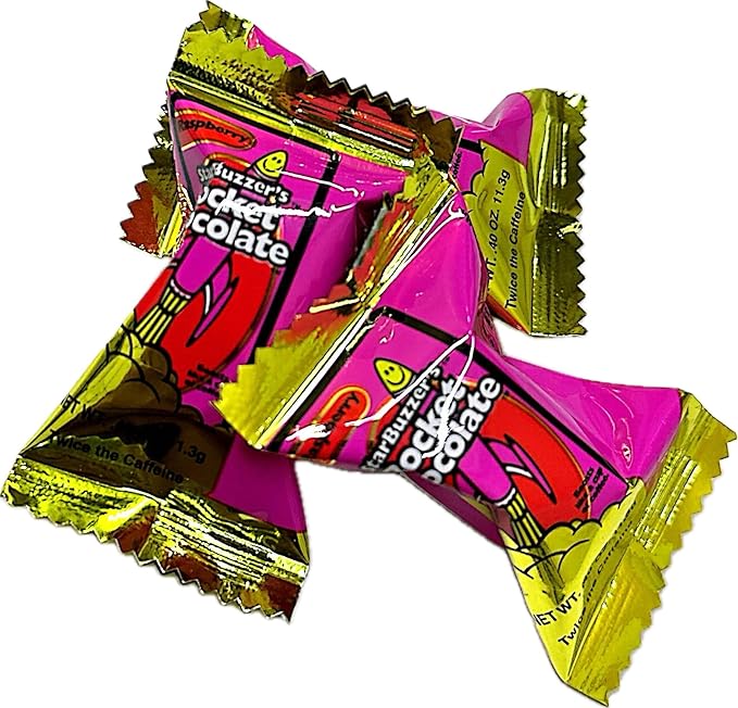 Rocket Chocolate Milk Chocolate Raspberry Flavored Caffeinated Chocolate Truffles 100 count Mini