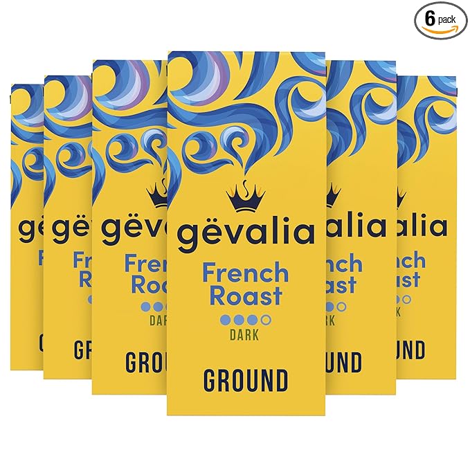 Gevalia French Roast Dark Roast Ground Coffee (12 oz Bags Pack of 6)