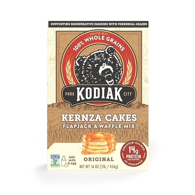 Kodiak Kernza Power Cakes Pancake &amp Waffle Mix Original High Protein100% Whole Grains (Pack of 6)