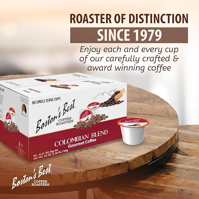 Boston’s Best - Colombian Blend Delectable Gourmet Coffee Bold Medium Roast Compatible with Keurig Coffee Maker - 1 Count (80 Single Serve Cups)