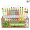 6 Flavor Variety Meat Sticks. No Added Nitrates Gluten Soy MSG Dairy or Nuts. 4 100% Grass-fed Beef flavors 1 Free-Range Turkey Flavor &amp 1 Natural Pork Flavor (8 of Each 48-cnt 1-oz Stic