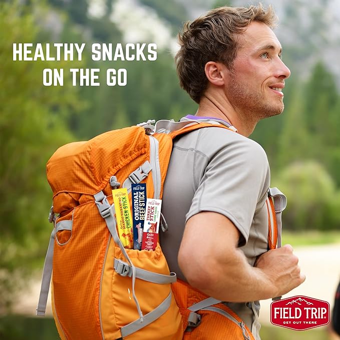 Field Trip Spicy Mango Habanero Chicken Jerky Sticks - Hormone Free Zero Sugar Keto Paleo Gluten Free and Allergy Friendly Snack - 50 Calorie High Protein Snacks - 1oz 24 Pack