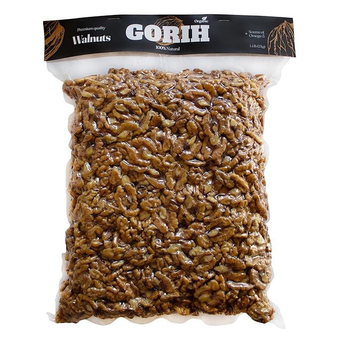 GORIH Walnuts Halves and Pieces 70 Oz - Natural Raw Unsalted Vegan Shelled - Unroasted Walnuts Perfect for Baking Cooking and Snack Topping