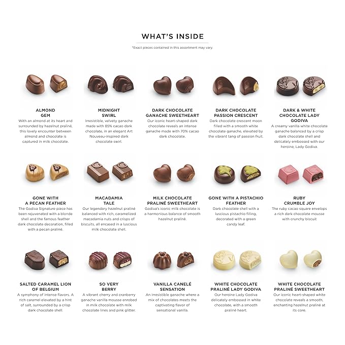 Godiva Gold Assorted Chocolate Gift Box Belgian Dark and Milk Chocolates with Pralinés Ganaches &amp Caramels Gourmet Gift for Birthdays Holidays Kosher 30 Pc