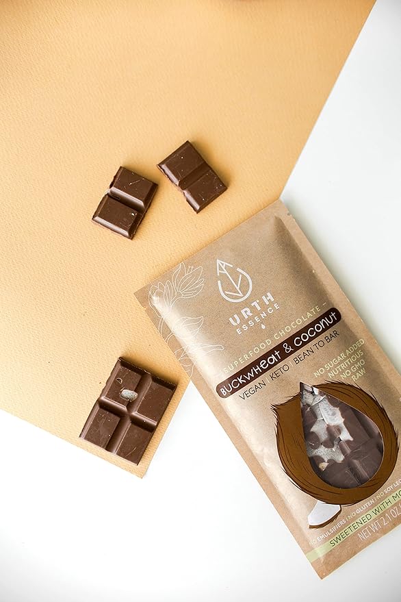 Urth Essence Sugar Free Chocolate Vegan Chocolate Bars | Keto Chocolate | Dairy Free Chocolate| Keto Friendly Food | Healthy Food Vegan Gifts| Organic Chocolate |Gluten Free Snacks (Milk Chocolate Coc