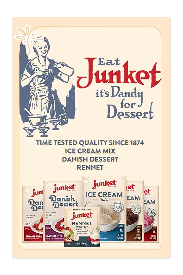 Junket Danish Dessert Strawberry Mix - for Strawberry Pie Filling Cheesecake Topping Sauces Puddings and Glazes. Easy! Add Water Heat 60 Seconds Add Fresh Fruit - Enjoy! 4.75 Ounce (Pack of 12)