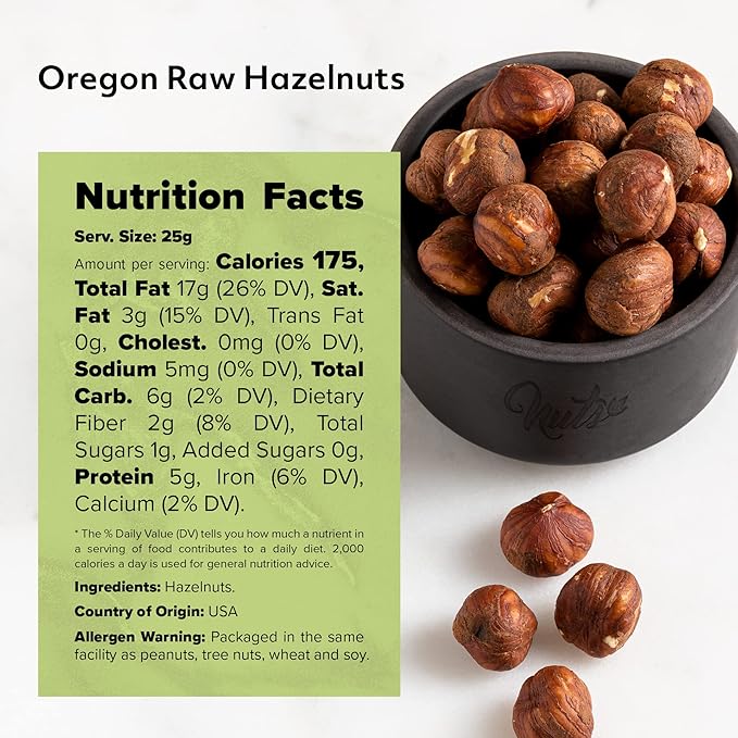 NUTS U.S. - Oregon Hazelnuts (Filberts) | Raw and Unsalted | Steam Pasteurized and NON-GMO | No Shell - Just Kernels | JUMBO SIZE | Packed in Resealable Bags (4 LB)