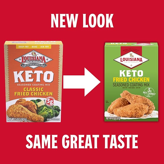 Louisiana Fish Fry Products Classic Fried Chicken Keto Seasoned Coating Mix – 5 oz Pack of 6 – Bake Deep Fry &amp For Use in Air Fryer – Delicious &amp Crunchy Texture