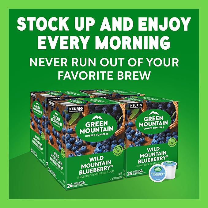 Green Mountain Coffee Roasters Wild Mountain Blueberry Keurig Single-Serve K-Cup pods Light Roast Coffee 96 Count