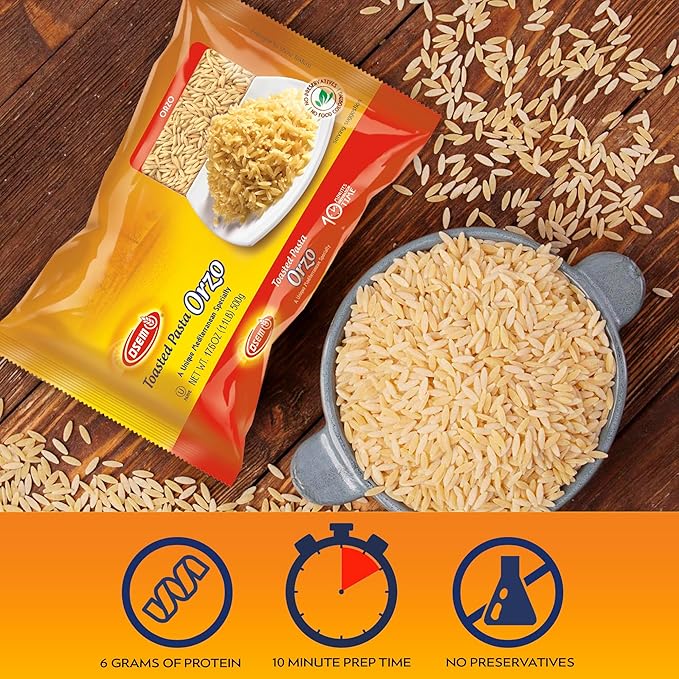Osem Gourmet Orzo Pasta 4-Pack: Premium Kosher Certified Pasta - Great Taste Wholesome &amp Ready in 10 Minutes - Bulk Value Pack - 4.4lbs Total