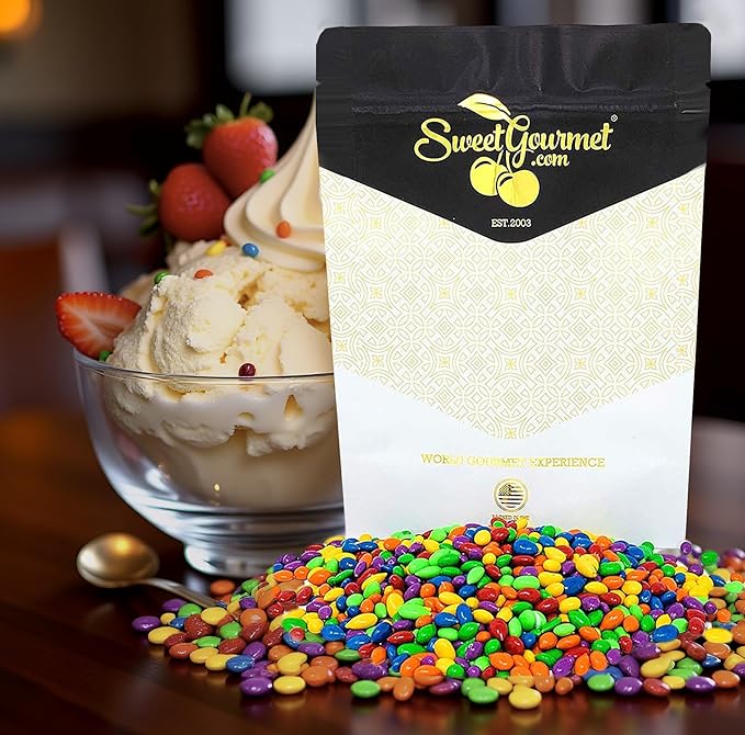 SweetGourmet Rainbow Candy Coated Chocolate Sunflower Seeds Milk Chocolate Gluten-Free 2 Pounds