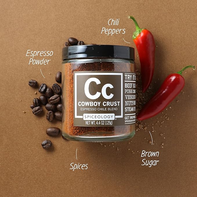 Spiceology - Premium BBQ Rubs Bundle - Smoky Honey Habanero and Cowboy Crust Coffee Espresso Dry Rub - Gourmet Meat Seasoning for Beef Brisket Steak Ribs Pork Chicken
