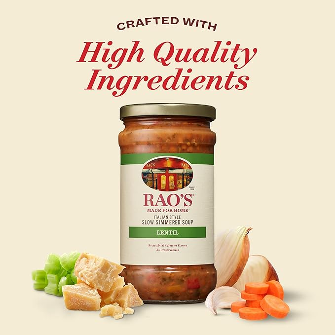 Rao's Homemade Italian Style Slow Simmered Soup Lentil 16 Ounce (Pack of 6)