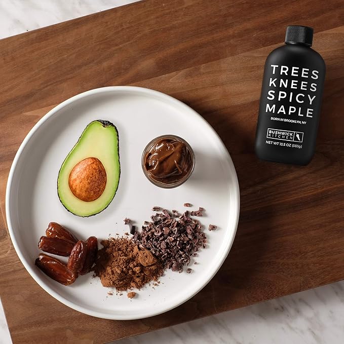 Trees Knees Cinnamon Maple + Spicy Maple Duo Gift Set Organic Maple Syrup Infused with Cassia Cinnamon 11.5 Ounce + Spicy Maple wit Habanero Peppers 12.5 Ounce Bottle