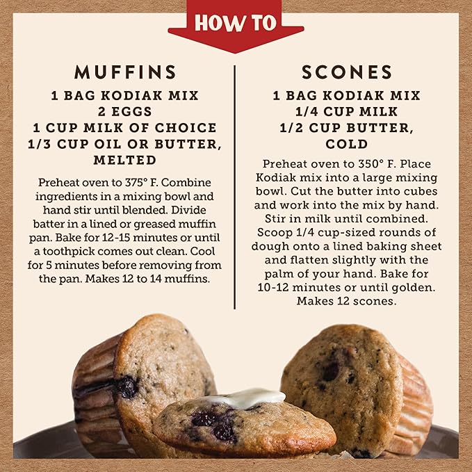 Kodiak Cakes Muffin Mix Blueberry 14 Ounce Pack of 6