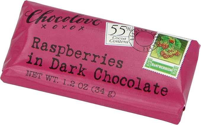 Chocolove Raspberry Dark Chocolate 1.2-Ounces (Pack of 12)