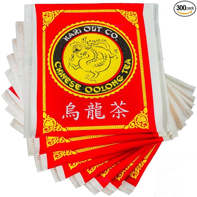 Authentic Restaurant-Grade Oolong Tea Bags 300 Pk. Premium Chinese Tea Sachets for Hot or Iced Caffeinated Drinks. Individually Packed Semi-Fermented Drink for Detox Health Diet Energy 19.2 Oz.