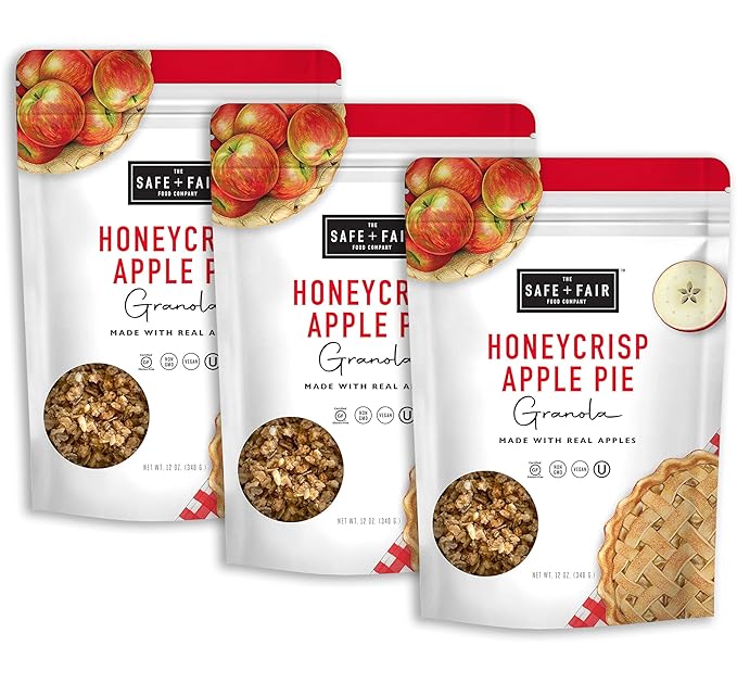 The Safe + Fair Food Company Honey Crisp Apple Pie Granola Cereal ~ 12 oz (Тhrее Расk)