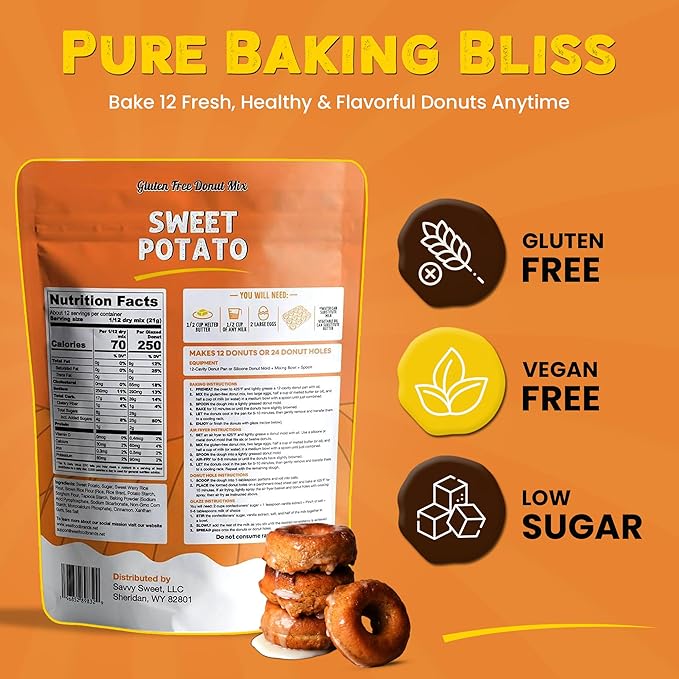 West Food Brands Baking Mix Bundle: Donut Mix &amp Banana Cinnamon Cookie Mix with Natural Ingredients - Gluten Free Allergen Free - Healthy Baking!