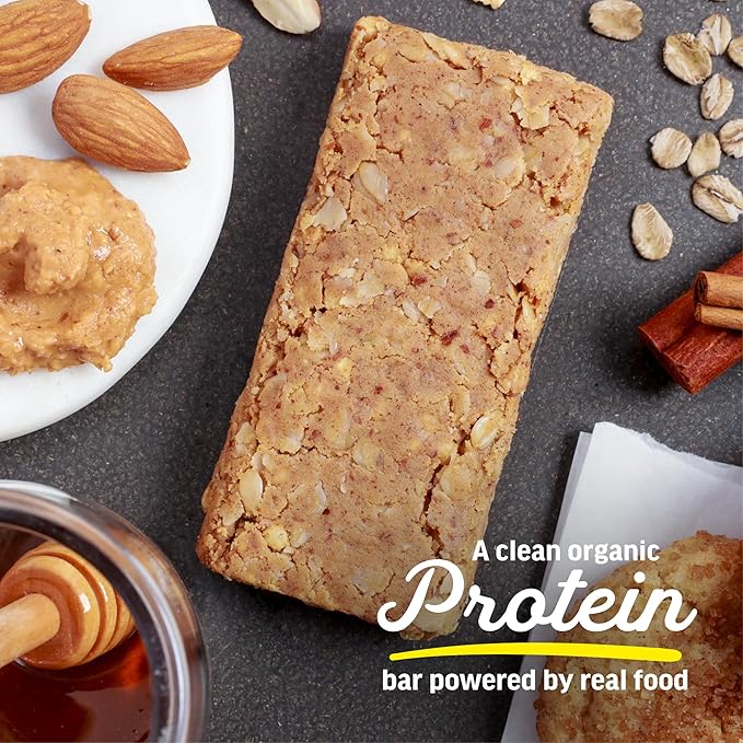 Kate’s Real Food Organic Protein Bars – (Peanut Butter Brownie Snickerdoodle Variety 2.2 oz Pack of 12) – Plant Based Protein Bars - Gluten Free Soy Free Non GMO Whole Grains and All Natural